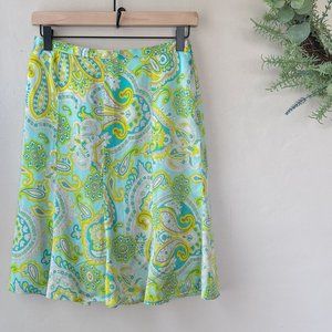 Banana Republic Blue Green Paisley Skirt